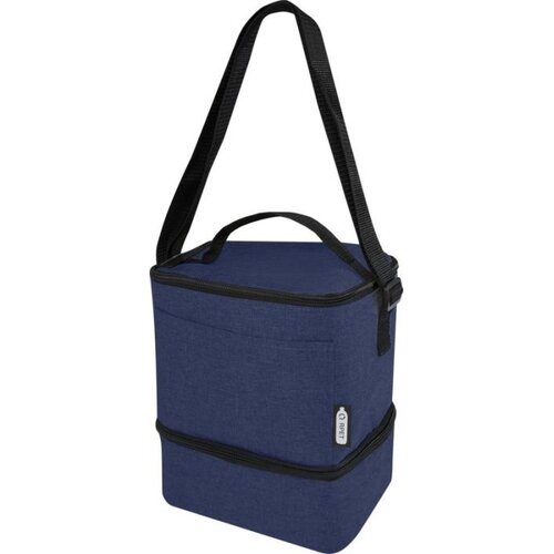 Tundra RPET lunchkoeltas 120615 van gerecycled polyester met twee geïsoleerde vakken en voorvak bedrukken met logo