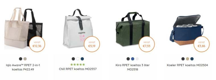 Duurzame RPET koeltas met logo geleverd door DeBle familiebedrijf sinds 1972