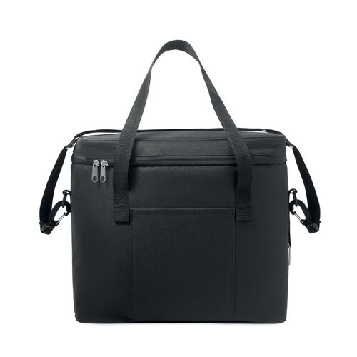 Gelid RPET koeltas MO2788 van 600D RPET polyester met 18 liter inhoud, PEVA-isolatie, verstelbare schouderband en voorvak bedrukken met logo