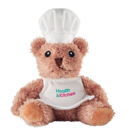 Pluche teddybeer chef-kok MO2837 bedrukken met logo DeBle