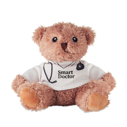Pluche teddybeer dokter MO2838 bedrukken met logo DeBle
