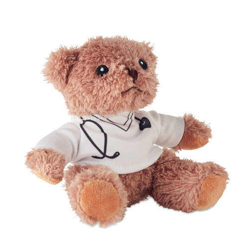 Pluche teddybeer dokter MO2838 bedrukken met logo DeBle