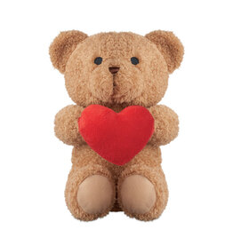 Pluche teddybeer met hart 23cm MO2949 bedrukken met logo DeBle