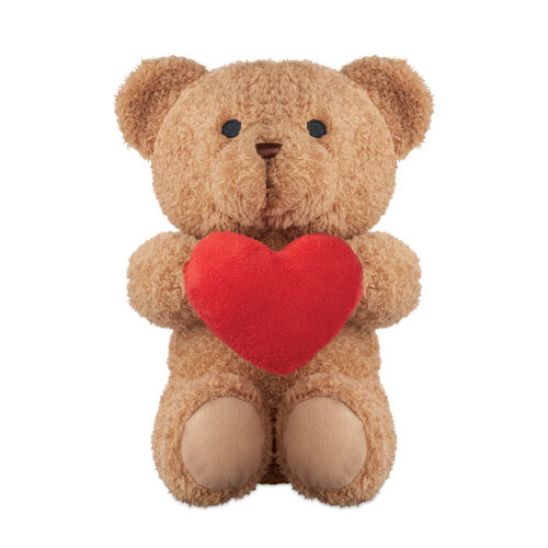 Pluche teddybeer met hart 23cm MO2949 bedrukken met logo DeBle