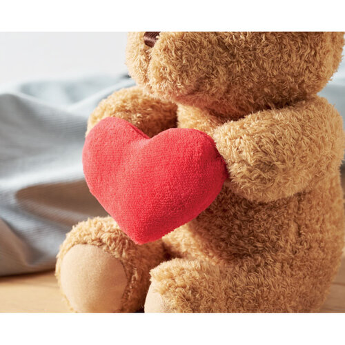 Pluche teddybeer met hart 23cm MO2949 bedrukken met logo DeBle