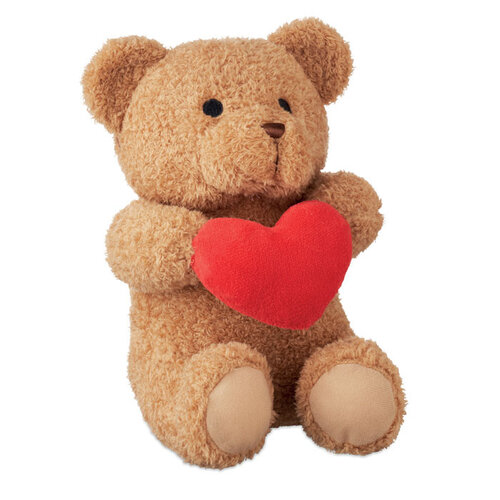Pluche teddybeer met hart 23cm MO2949 bedrukken met logo DeBle