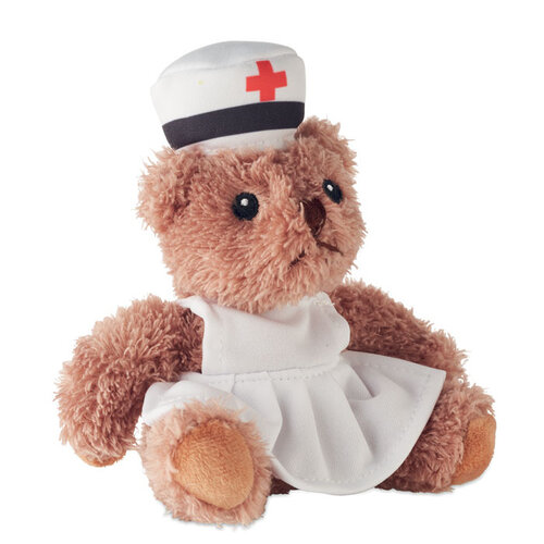 Pluche teddybeer verpleegster MO2839 bedrukken met logo DeBle