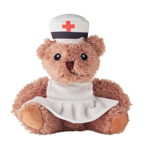 Pluche teddybeer verpleegster MO2839 bedrukken met logo DeBle
