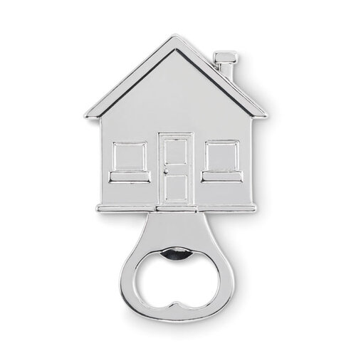 Flesopener in huisvorm MO2828 bedrukken met logo DeBle