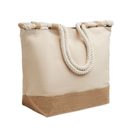 Strandtas canvas/jute MO2805 bedrukken met logo DeBle