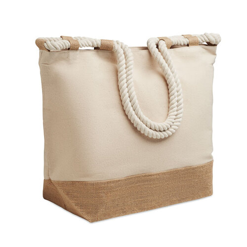 Strandtas canvas/jute MO2805 bedrukken met logo DeBle