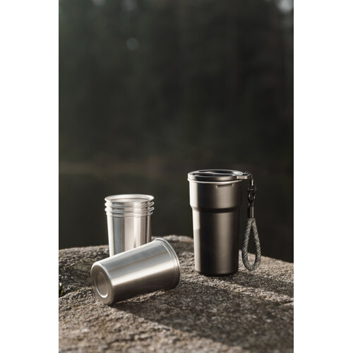 RVS bekers met logo, VINGA bekerset, RCS drinkwaren, duurzame bekers, outdoor relatiegeschenk