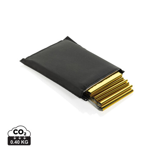 Solra-nooddeken in RCS RPET-etui P239.5501 bedrukken met logo DeBle