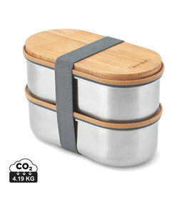 Black+Blum Stainless Steel Dubbele Bento Box P439.2002 bedrukken met logo DeBle