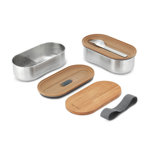 Black+Blum Stainless Steel Dubbele Bento Box P439.2002 bedrukken met logo DeBle