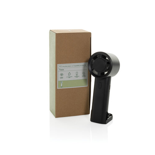 DeBle Twist RCS herlaadbare draagbare ventilator P45707 bedrukken met logo