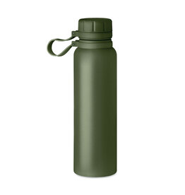 DeBle Tenere tweekleurige drinkfles 750 ml van RVS met rubberen grip en karabijnhaak, bedrukte herbruikbare drinkfles