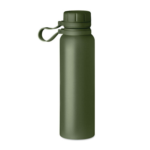 DeBle Tenere tweekleurige drinkfles 750 ml van RVS met rubberen grip en karabijnhaak, bedrukte herbruikbare drinkfles