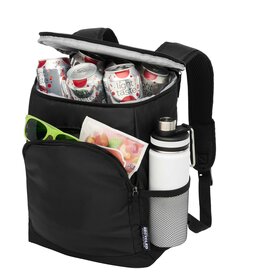 GRS gerecyclede koelrugzak 16 liter Chillpack met PEVA-isolatie en ruimte voor 18 blikjes, bedrukt met logo