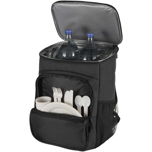 DeBle Tundra GRS gerecycleerde picknick koelrugzak 20L met bestekset bedrukt met logo