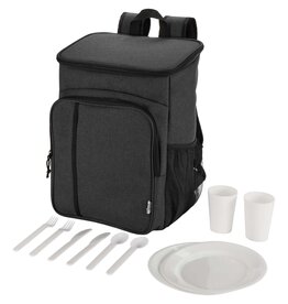 DeBle Tundra GRS gerecycleerde picknick koelrugzak 20L met bestekset bedrukt met logo