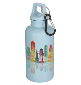 DeBle Oregon RCS gerecyclede plastic drinkfles 400 ml met karabijnhaak bedrukt met logo