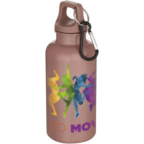 DeBle Oregon RCS gerecyclede plastic drinkfles 400 ml met karabijnhaak bedrukt met logo