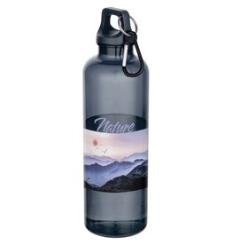 DeBle Oregon RCS gerecyclede plastic drinkfles 750 ml met karabijnhaak bedrukt met logo