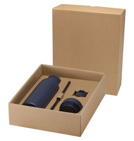 DeBle Illuminate RCS gerecyclede RVS drinkfles 650 ml met 3-delige dekselset bedrukt met logo