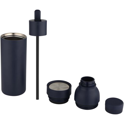 DeBle Illuminate RCS gerecyclede RVS drinkfles 650 ml met 3-delige dekselset bedrukt met logo