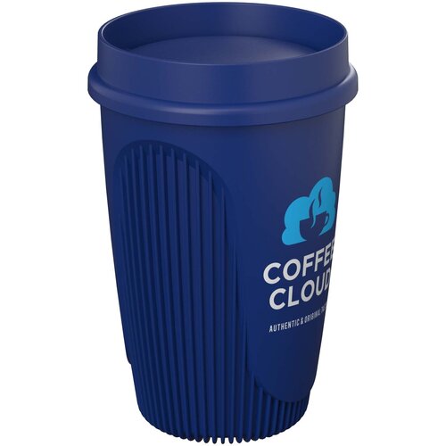 DeBle Alto POP beker 350 ml met 360° deksel van Prevented Ocean Plastic bedrukt met logo