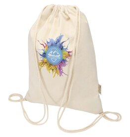 Peru Blend GRS gerecycleerde katoenen trekkoordtas 5L bedrukken met logo DeBle