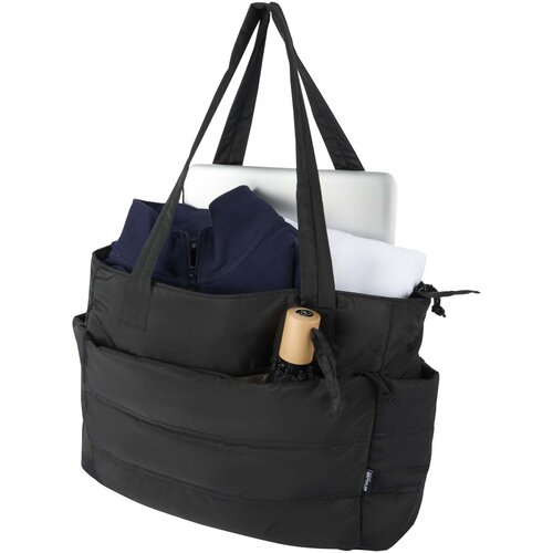 Puffer 15,6 inch GRS gerecycleerde laptopdraagtas bedrukken met logo DeBle