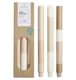 Originalhome gelaagde kalksteen dinerkaarsen set van 3 bedrukken DeBle