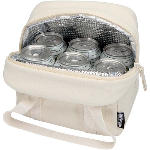 Recanvas GRS lunchkoeltas 5L 130126 van gerecycled canvas met aluminiumfolie-voering, waterafstotend materiaal en webbing draagriemen bedrukken met logo