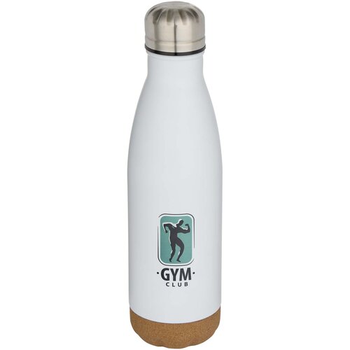 Cove 500 ml vacuüm geïsoleerde RVS waterfles met kurkdetails bedrukken DeBle