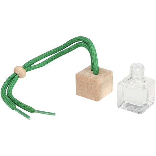 Ono autoluchtverfrisser van glas en beukenhout met vanillegeur