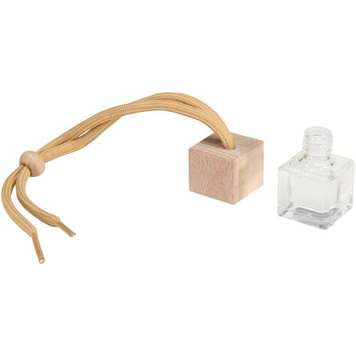 Ono autoluchtverfrisser van glas en beukenhout met vanillegeur