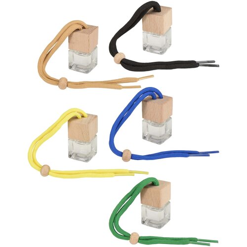 Ono autoluchtverfrisser van glas en beukenhout met vanillegeur