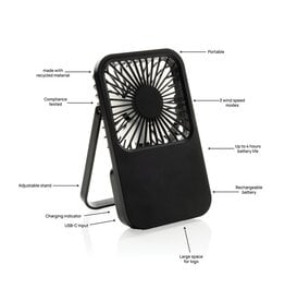 DeBle Aervina RCS herlaadbare bureauventilator met logo P457.08