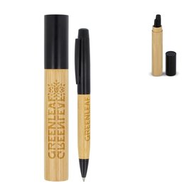 DeBle bamboe balpen met koker bedrukken luxe relatiegeschenk LT82173