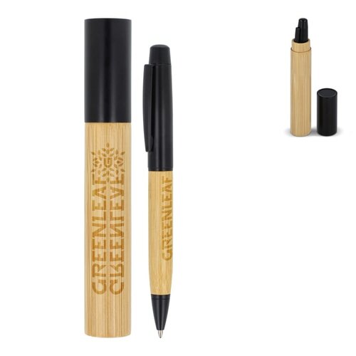DeBle bamboe balpen met koker bedrukken luxe relatiegeschenk LT82173