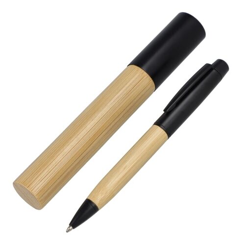 DeBle bamboe balpen met koker bedrukken luxe relatiegeschenk LT82173
