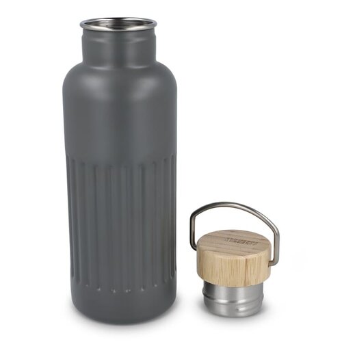 DeBle Gerecycled RVS Thermosfles met Bamboe Dop 500 ml LT98699 bedrukken met logo