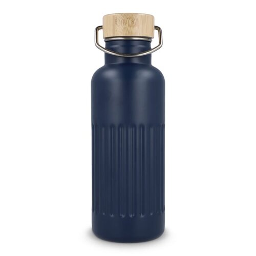 DeBle Gerecycled RVS Thermosfles met Bamboe Dop 500 ml LT98699 bedrukken met logo