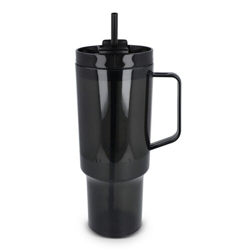 DeBle XL beker 1.2L met rietje bedrukken transparant R-PET Miami LT98695