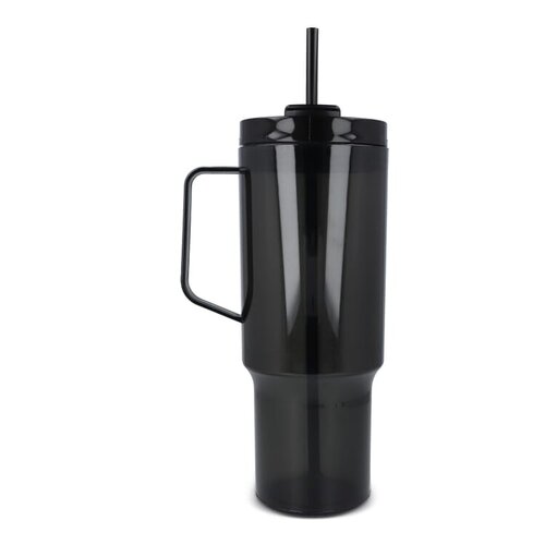 DeBle XL beker 1.2L met rietje bedrukken transparant R-PET Miami LT98695