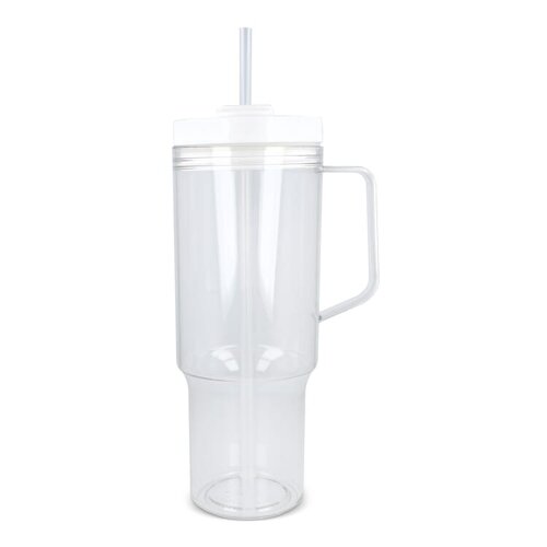 DeBle XL beker 1.2L met rietje bedrukken transparant R-PET Miami LT98695