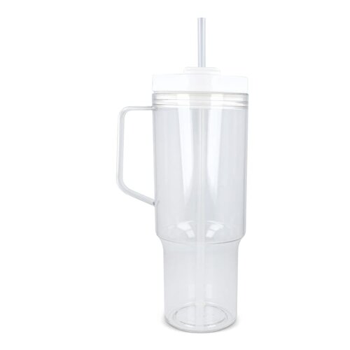 DeBle XL beker 1.2L met rietje bedrukken transparant R-PET Miami LT98695