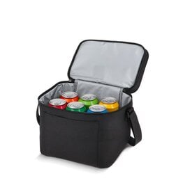 Koeltas 15 liter LT95389 van 600D rPET met twee geïsoleerde vakken en verstelbare schouderriem bedrukken met logo